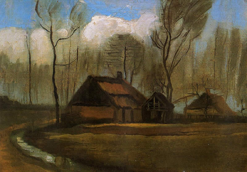 Vincent van Gogh Farmhouses among Trees